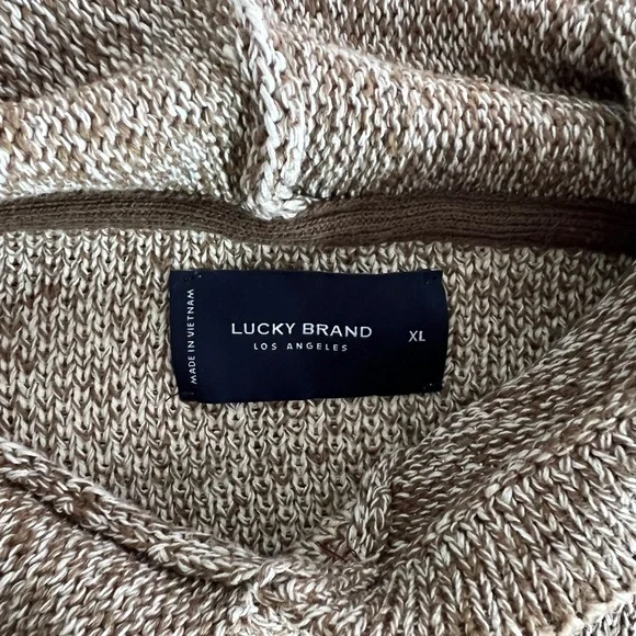 Lucky Brand Patterned Hooded Sweater – Tan, XL - Picture 8 of 11